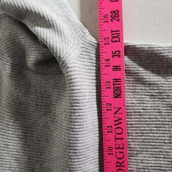 Gap Shirt Womens Size L Pullover Gray  Ribbed Bodycon Turtleneck Longsleeve New - Picture 7 of 9